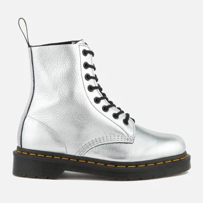 Dr. Martens Women's Pascal Metallic Leather 8-Eye Lace Up Boots - Silver