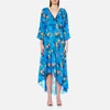 Diane von Furstenberg Women's Long Sleeve Asymmetric Hem Dress - Silese Tile Blue/Midnight - Image 1