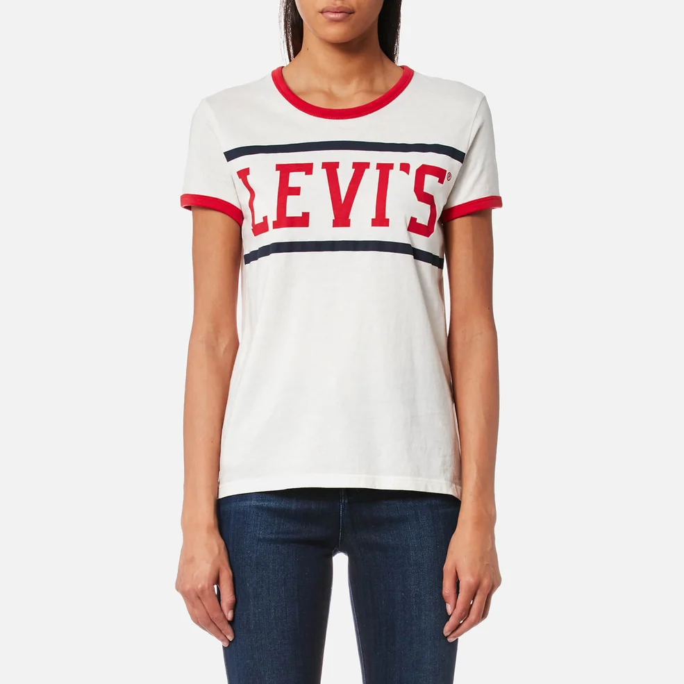 Levi's Women's Perfect Ringer T-Shirt - Sport Marshmallow Image 1