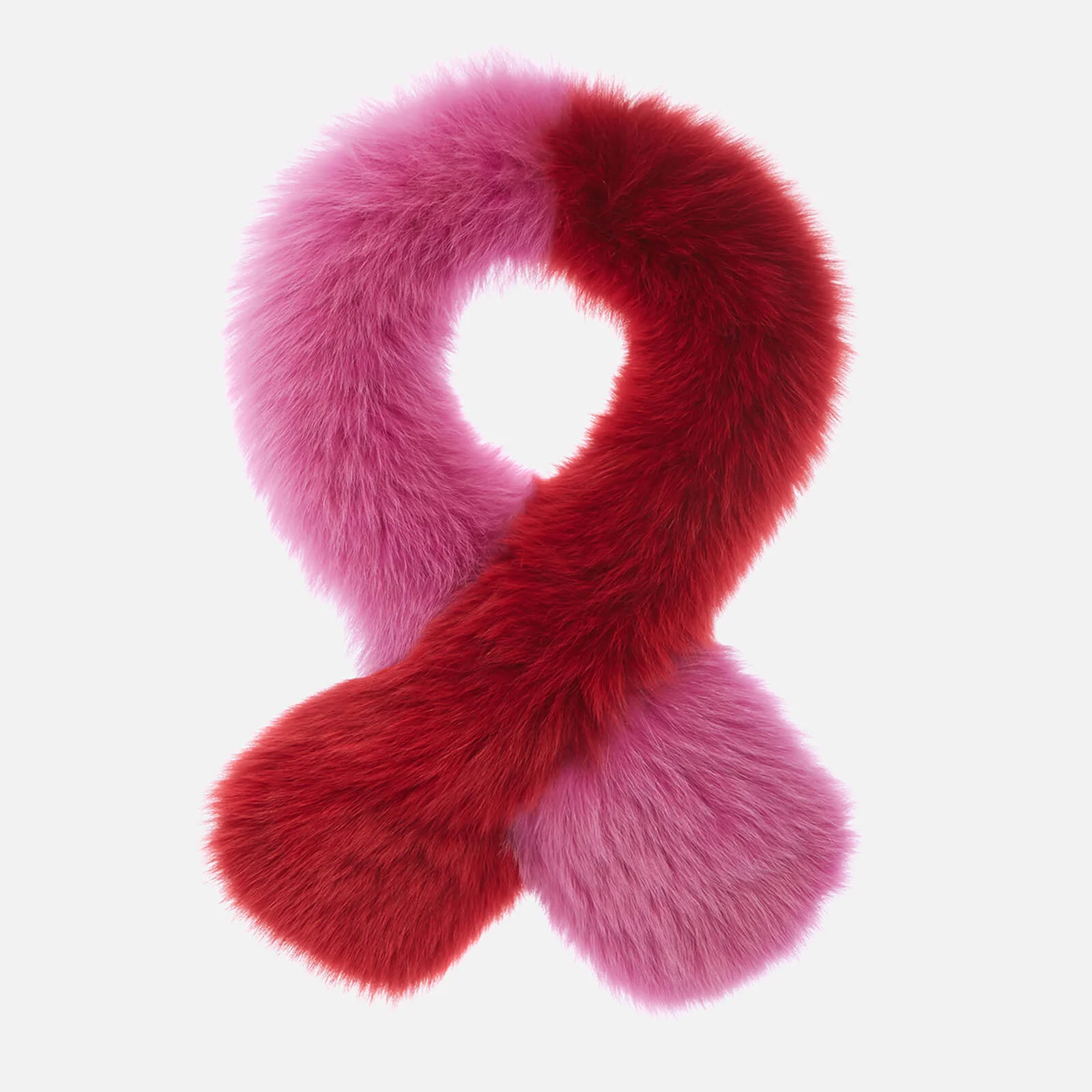 Charlotte Simone Women's Polly Pop Faux Fur Scarf - Pink/Red Image 1