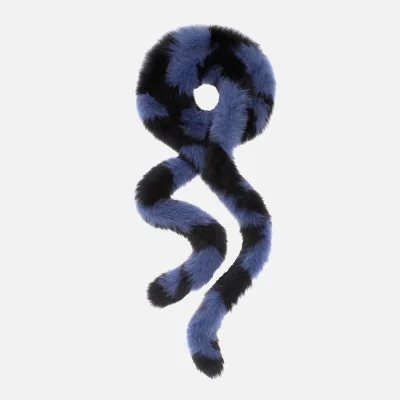 Charlotte Simone Women's Lacey Faux Fur Scarf - Blue/Black