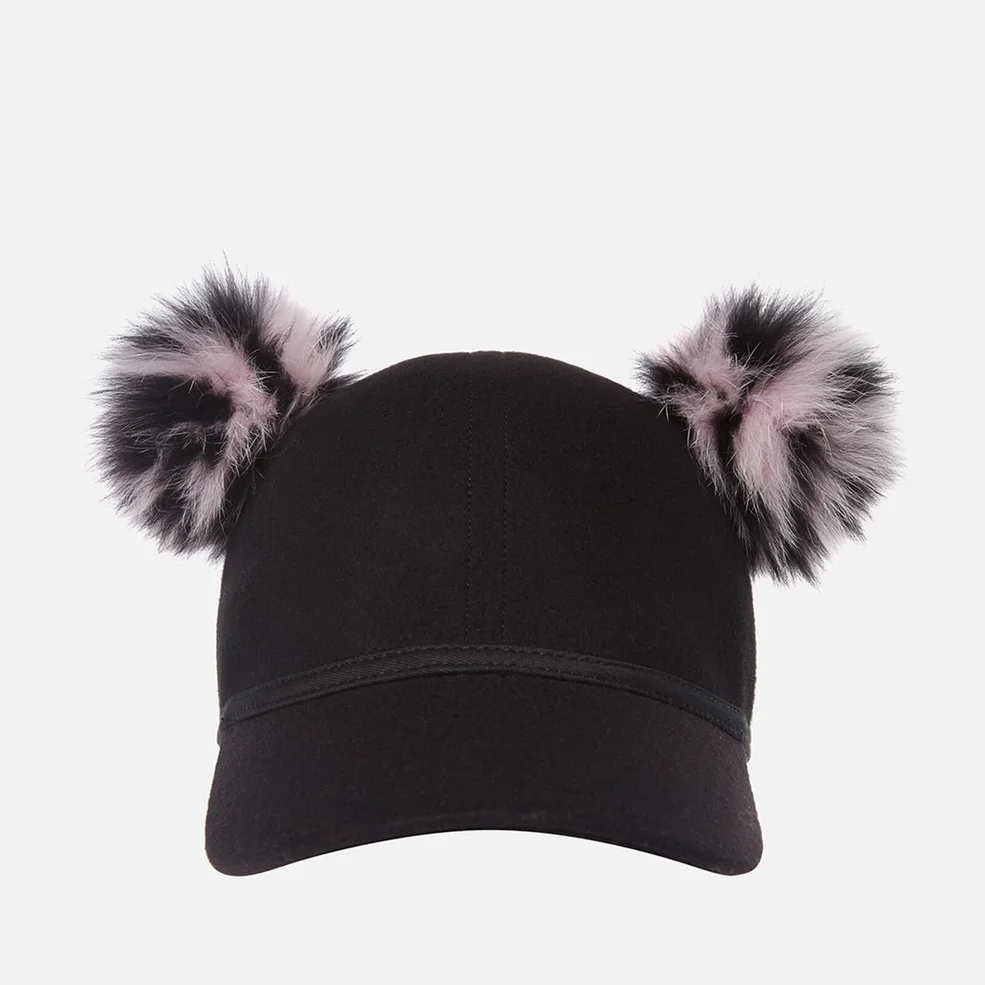 Charlotte Simone Women's Faux Fur Sass Cap - Pink/Black Stripe Image 1