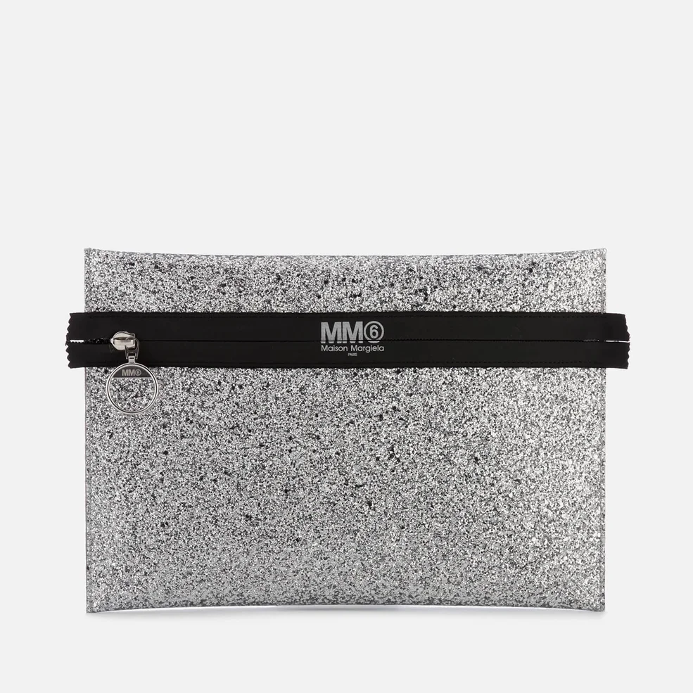 MM6 Maison Margiela Women's Glitter Clutch Bag - Silver Image 1