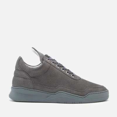 Filling Pieces Ghost Perforated Suede Low Top Trainers - Dark Grey