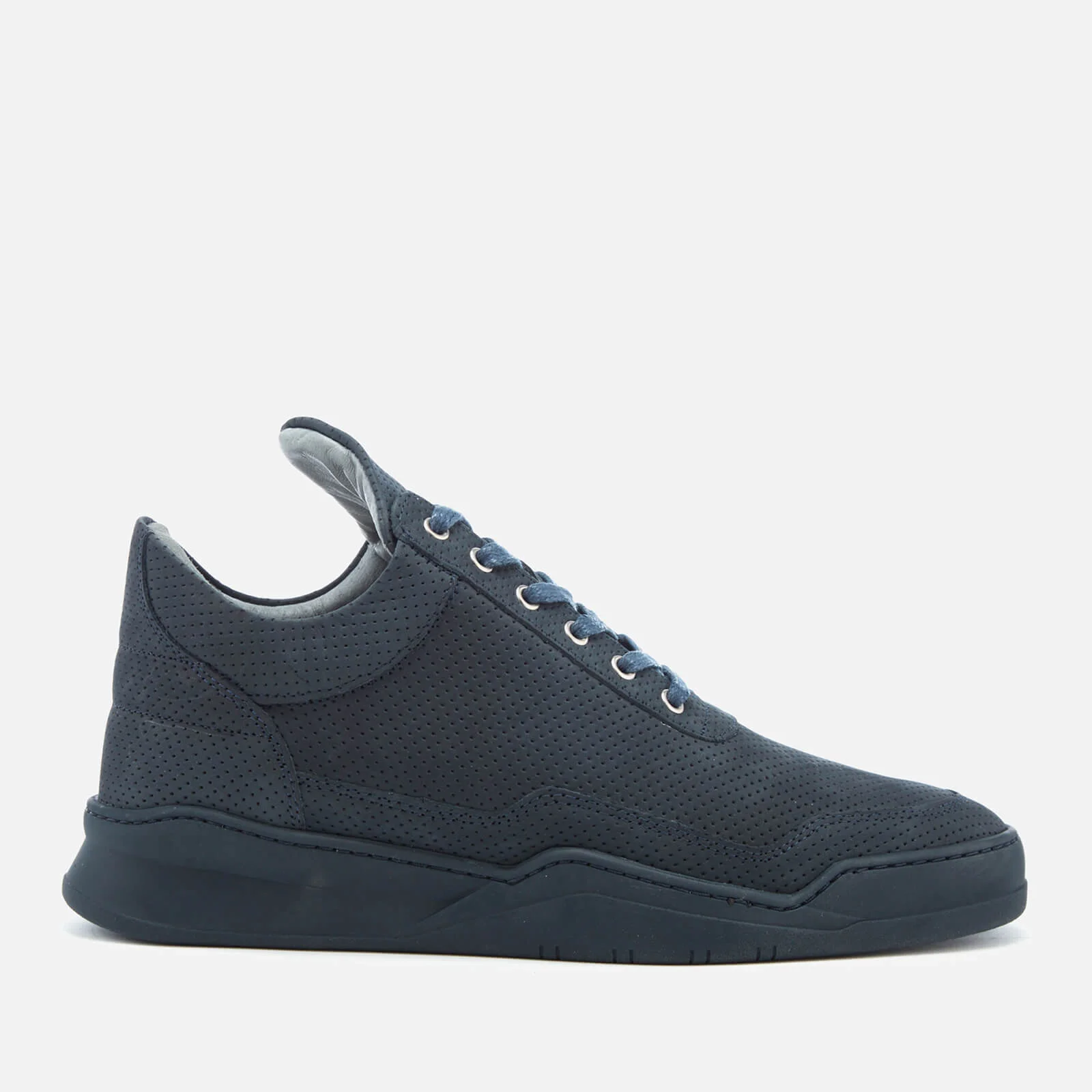 Filling Pieces Men's Ghost Perforated Suede Low Top Trainers - Blue Image 1
