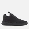 Filling Pieces Men's Ghost Perforated Suede Low Top Trainers - All Black - Image 1