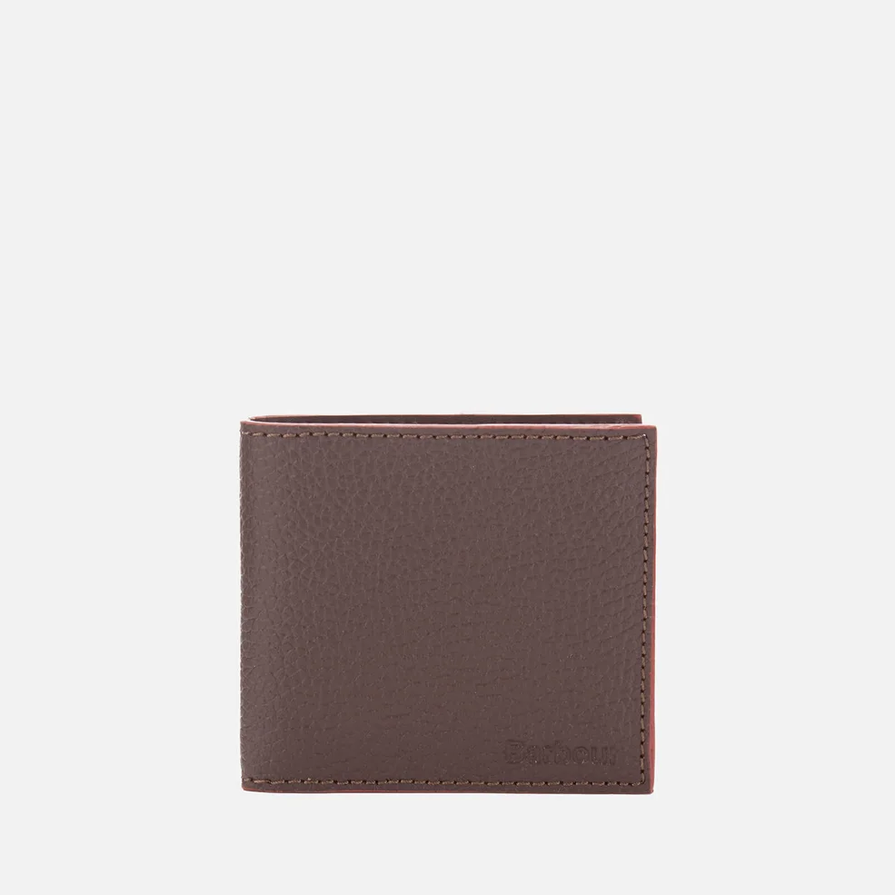 Barbour Men's Grain Leather Billfold Wallet - Dark Brown Image 1