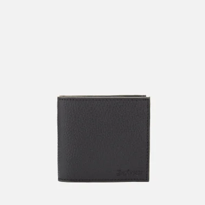 Barbour Men's Grain Leather Coin Pouch Wallet - Black