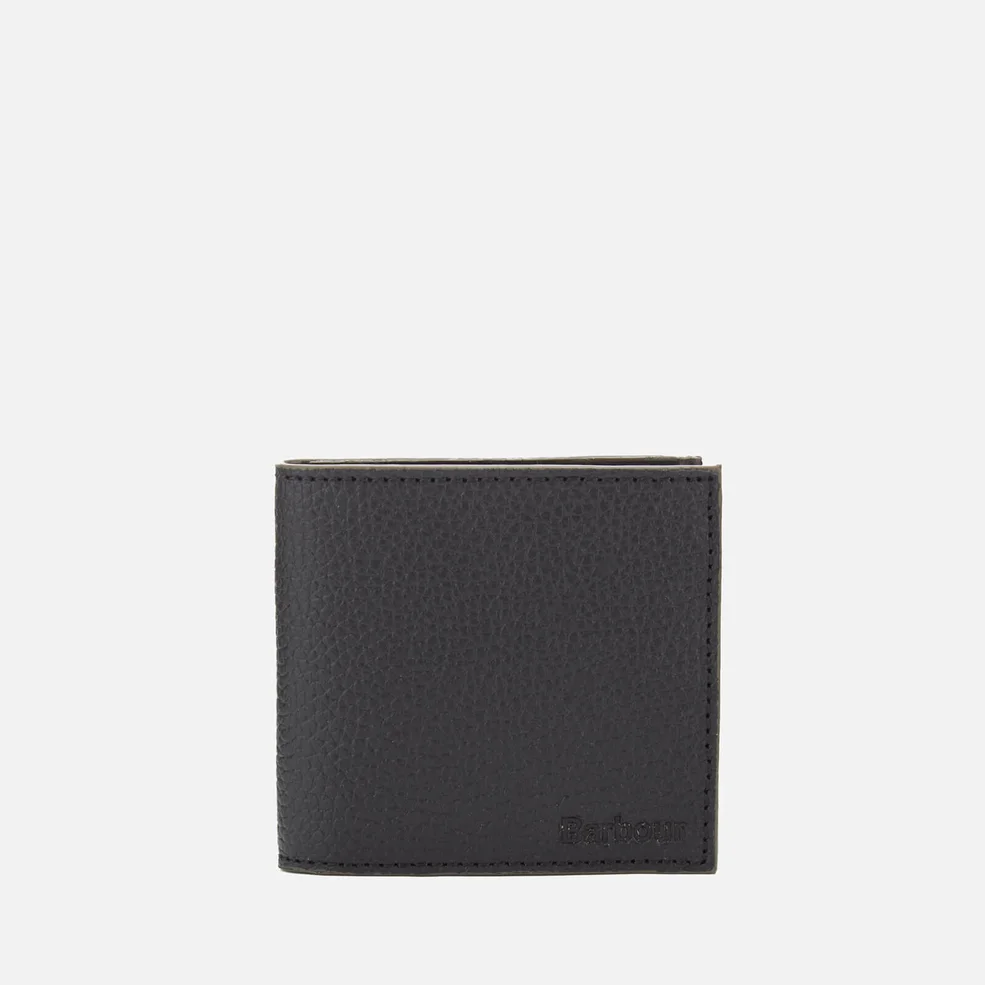 Barbour Men's Grain Leather Coin Pouch Wallet - Black Image 1