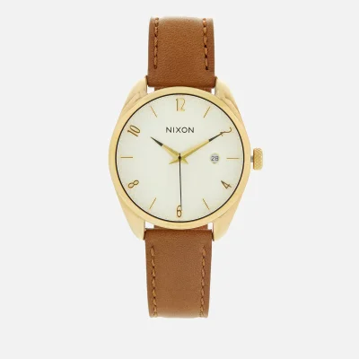 Nixon Women's The Bullet Leather Watch - Gold/Saddle