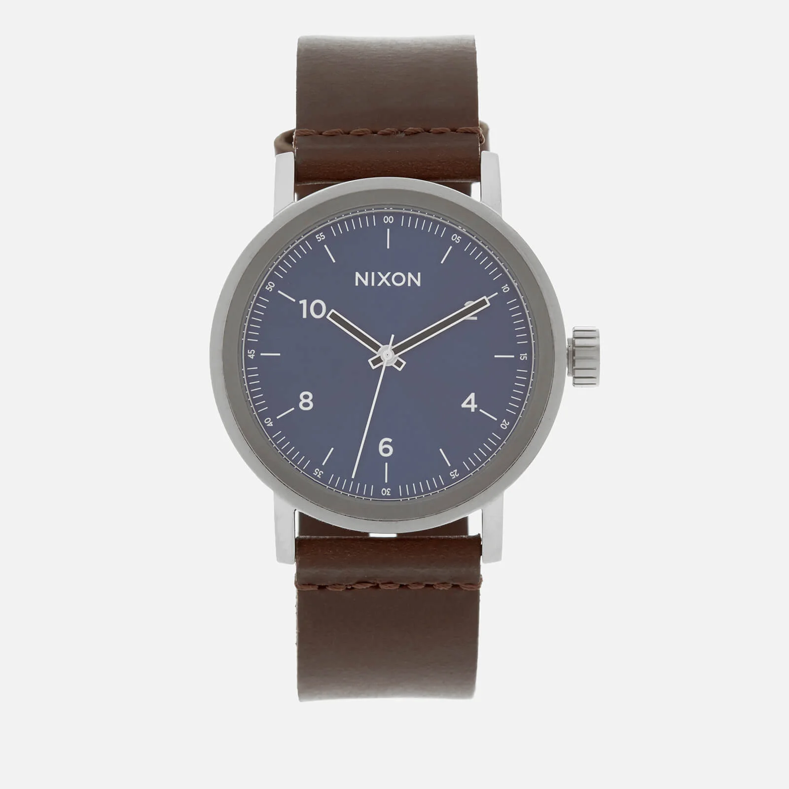 Nixon Men's The Stark Leather Watch - Blue Sunray/Brown Image 1
