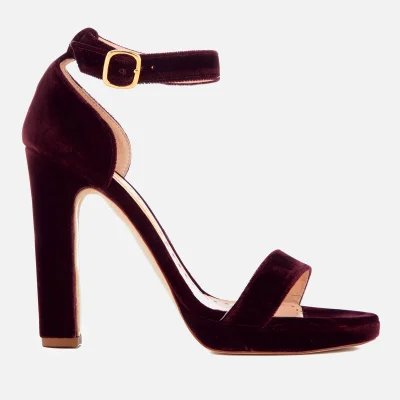 Rupert Sanderson Women's Preciosa Velvet Platform Heeled Sandals - Mulberry