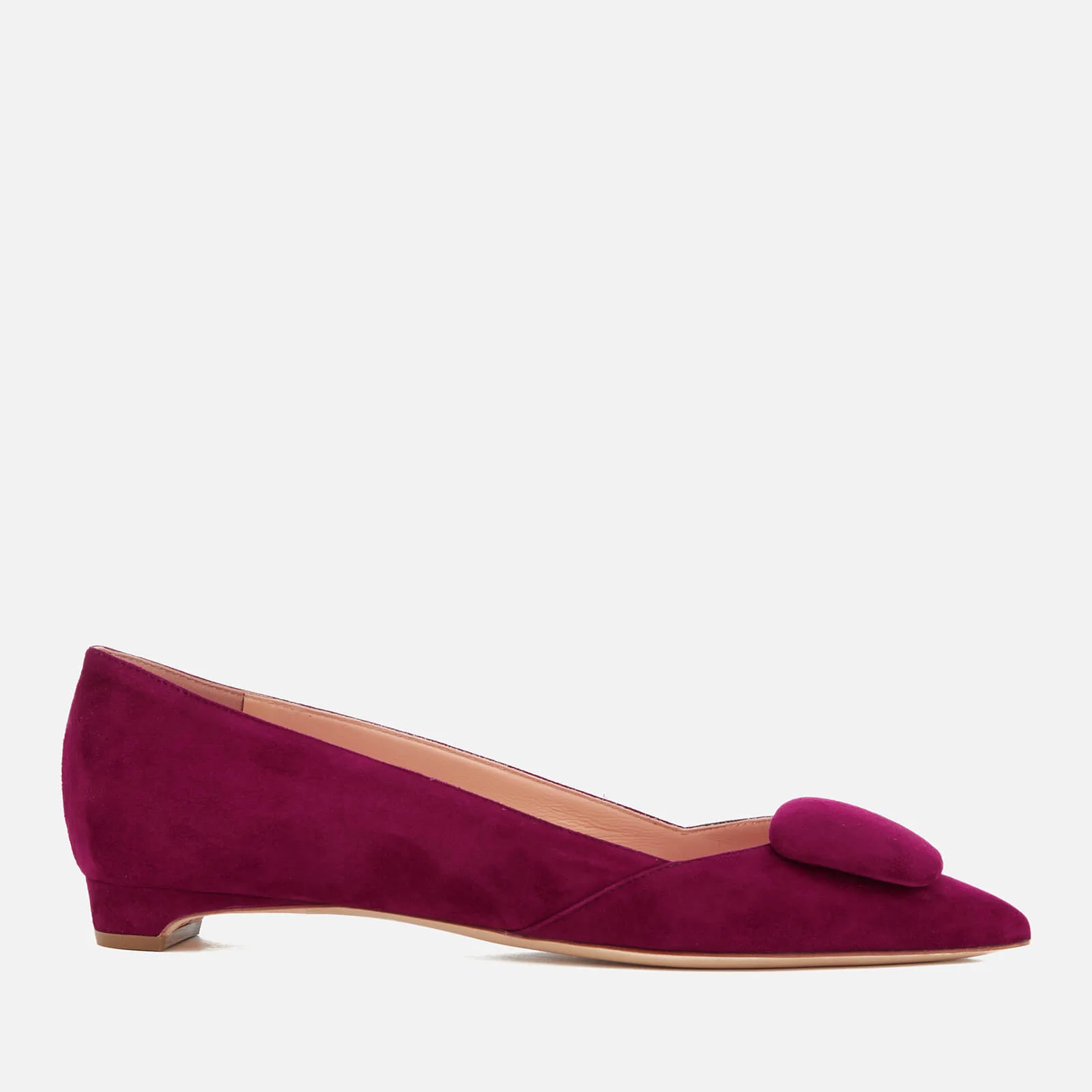 Rupert Sanderson Women's Aga Suede Pointed Flat Shoes - Sangria Image 1