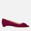 Rupert Sanderson Women's Aga Suede Pointed Flat Shoes - Sangria - Image 1