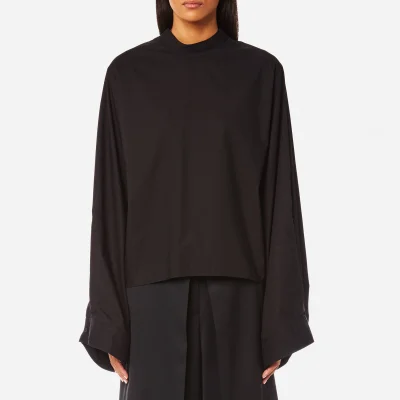 MM6 Maison Margiela Women's Oversized Sleeve High Neck Shirt - Black