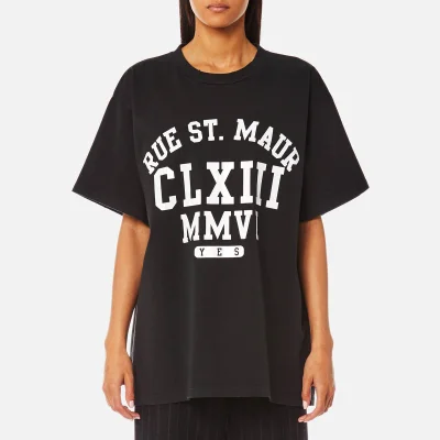 MM6 Maison Margiela Women's American Jersey Garment Dyed T-Shirt - Black