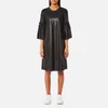 MM6 Maison Margiela Women's Faux Leather Dress with Frill Sleeve Detail - Black - Image 1