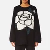MM6 Maison Margiela Women's Oversized Rose Jacquard Knitted Jumper - Black - Image 1