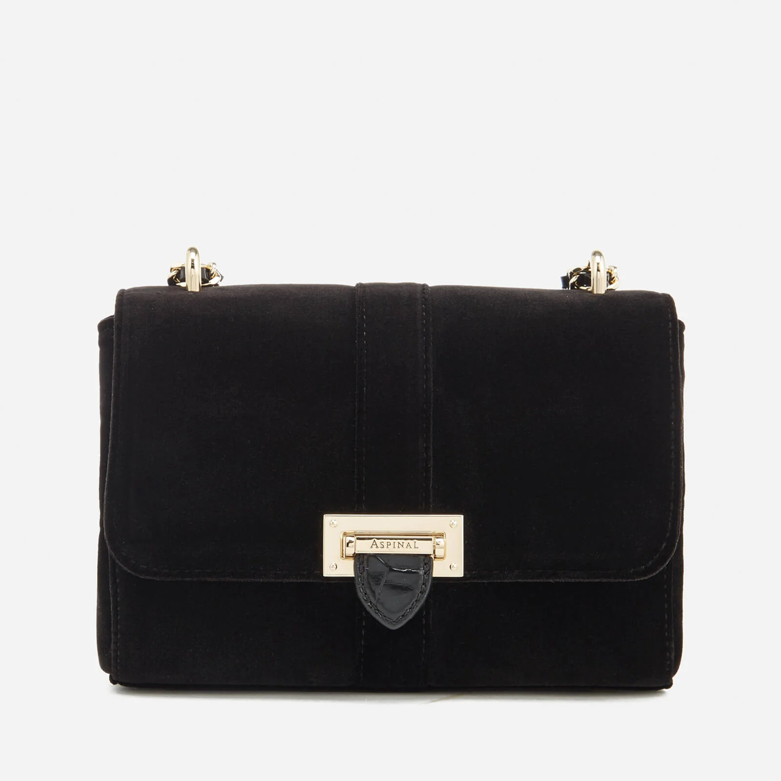 Aspinal of London Women's Velvet Lottie Bag - Black Image 1