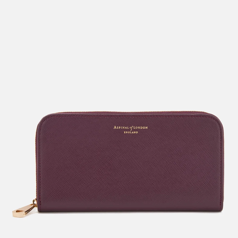 Aspinal of London Women's Continental Clutch Wallet - Grape Image 1