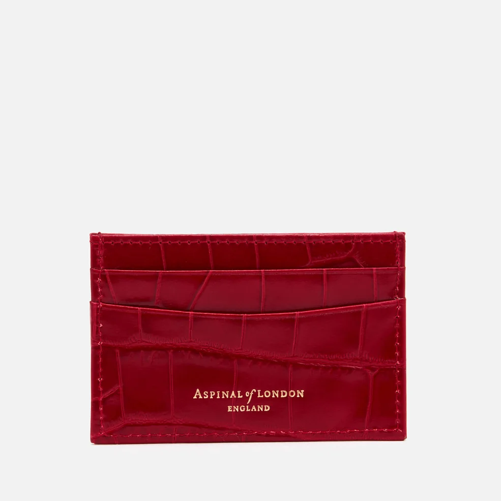 Aspinal of London Women's Slim Credit Card Case - Red Image 1