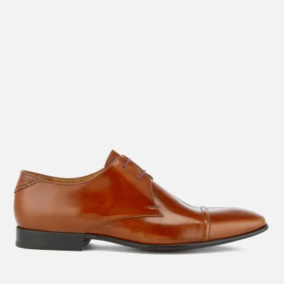 PS by Paul Smith Men's Robin High Shine Leather Toe Cap Derby Shoes - Tan