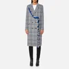 MSGM Women's Checks and Frills Double Breasted Coat - Grey - Image 1