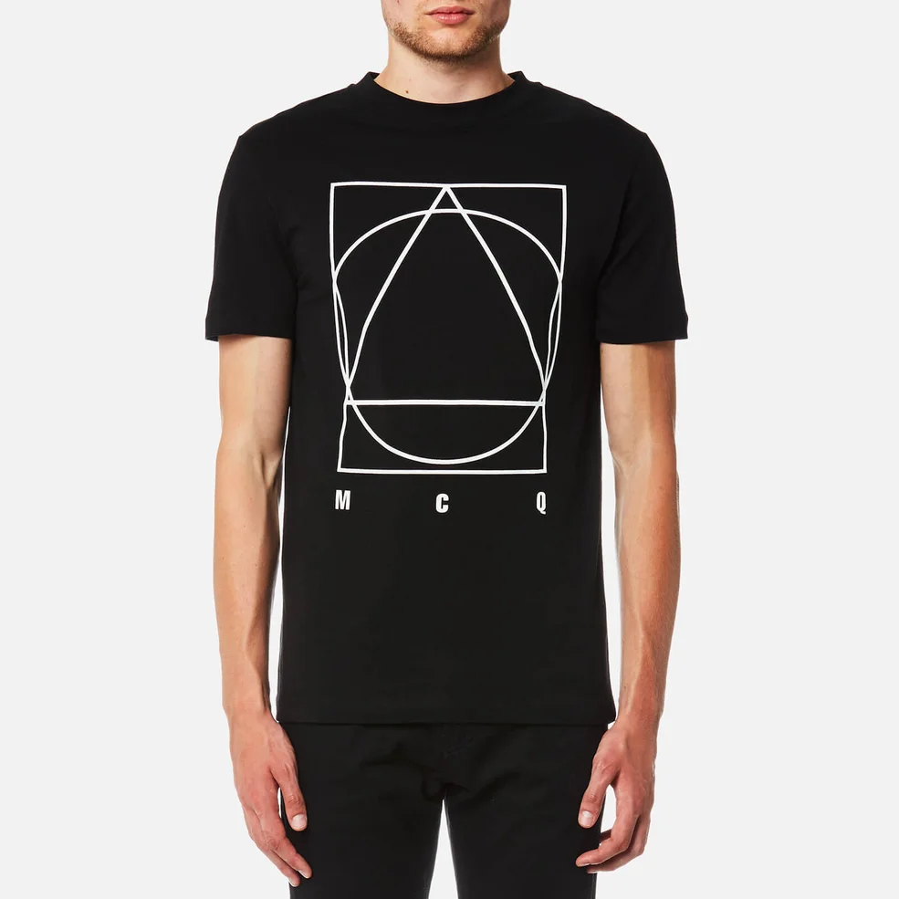 McQ Alexander McQueen Men's Band Icon Curtis Short Sleeve Crew T-Shirt - Darkest Black Image 1