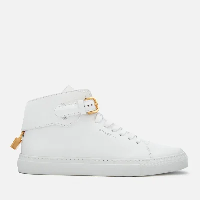 Buscemi Men's 100MM Buckle High Top Trainers - White/White