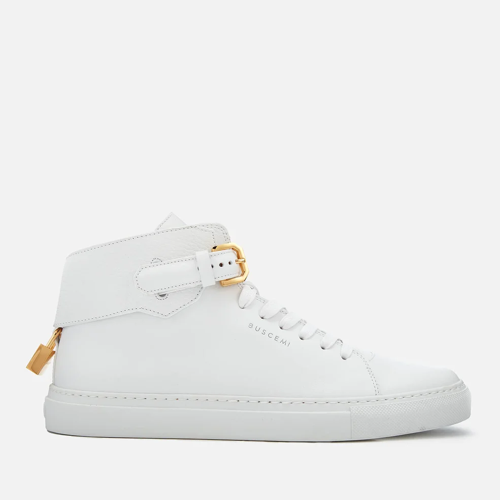 Buscemi Men's 100MM Buckle High Top Trainers - White/White Image 1