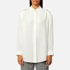 Alexander Wang Women's Button Down Shirt with Off The Shoulder Button Detail - Ivory - Image 1