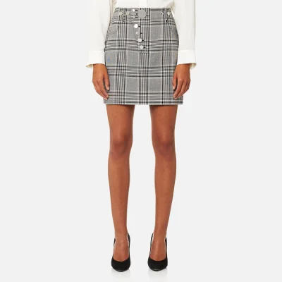 Alexander Wang Women's High Waisted Mini Skirt with Multi Snap Detail - Black/White