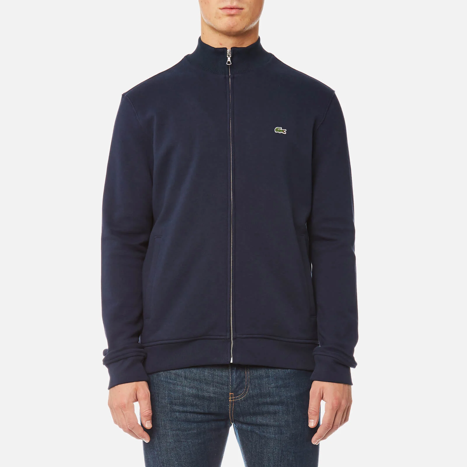 Lacoste Men's Zipped Sweatshirt - Navy Blue/Multico Image 1