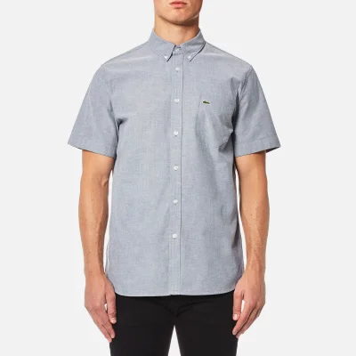 Lacoste Men's Plain Short Sleeve Shirt - Navy Blue/White