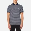 Lacoste Men's Stripe Polo Shirt - Navy Blue/Flour - Image 1