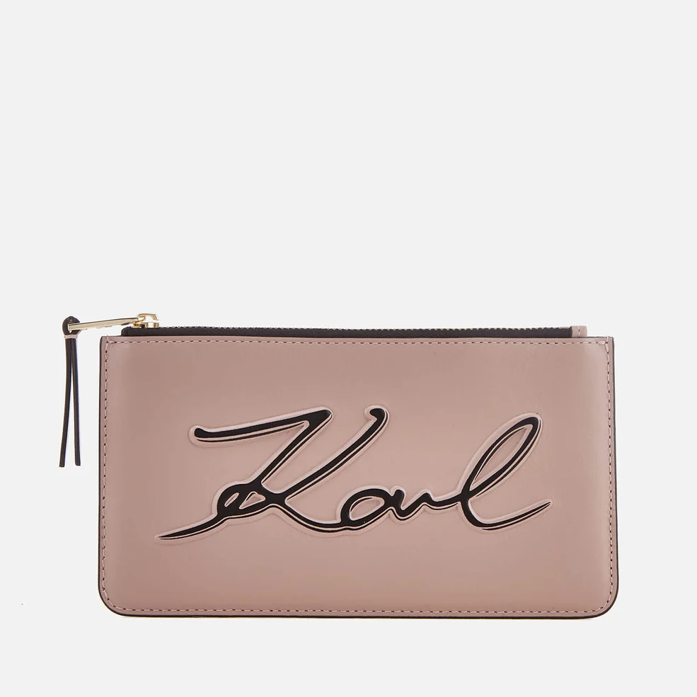 Karl Lagerfeld Women's K/Metal Signature Small Pouch Bag - Ballet Image 1