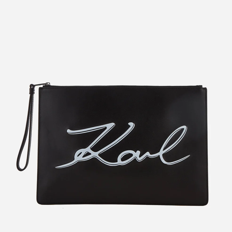 Karl Lagerfeld Women's K/Metal Signature Pouch Bag - Black/White Image 1