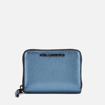 Karl Lagerfeld Women's K/Kool Small Zip Wallet - Metallic Light Blue