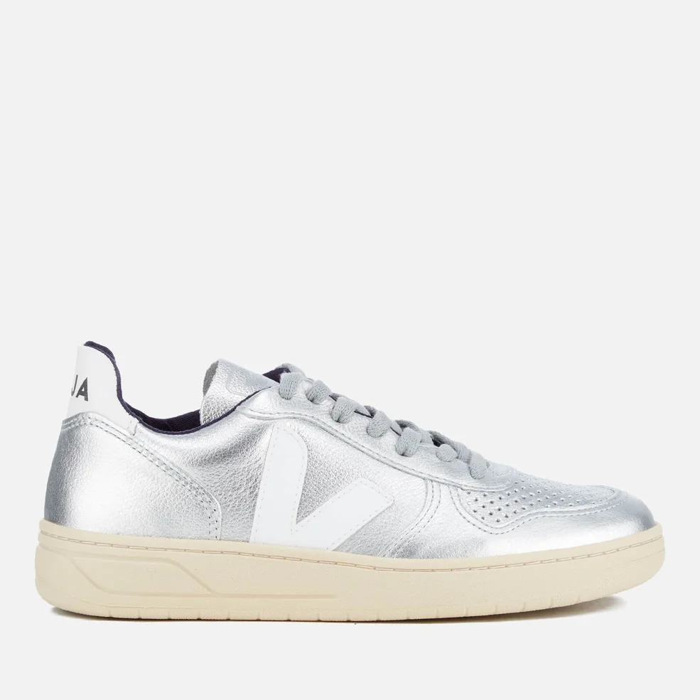 Veja Women's V-10 Leather Trainers - Silver Image 1