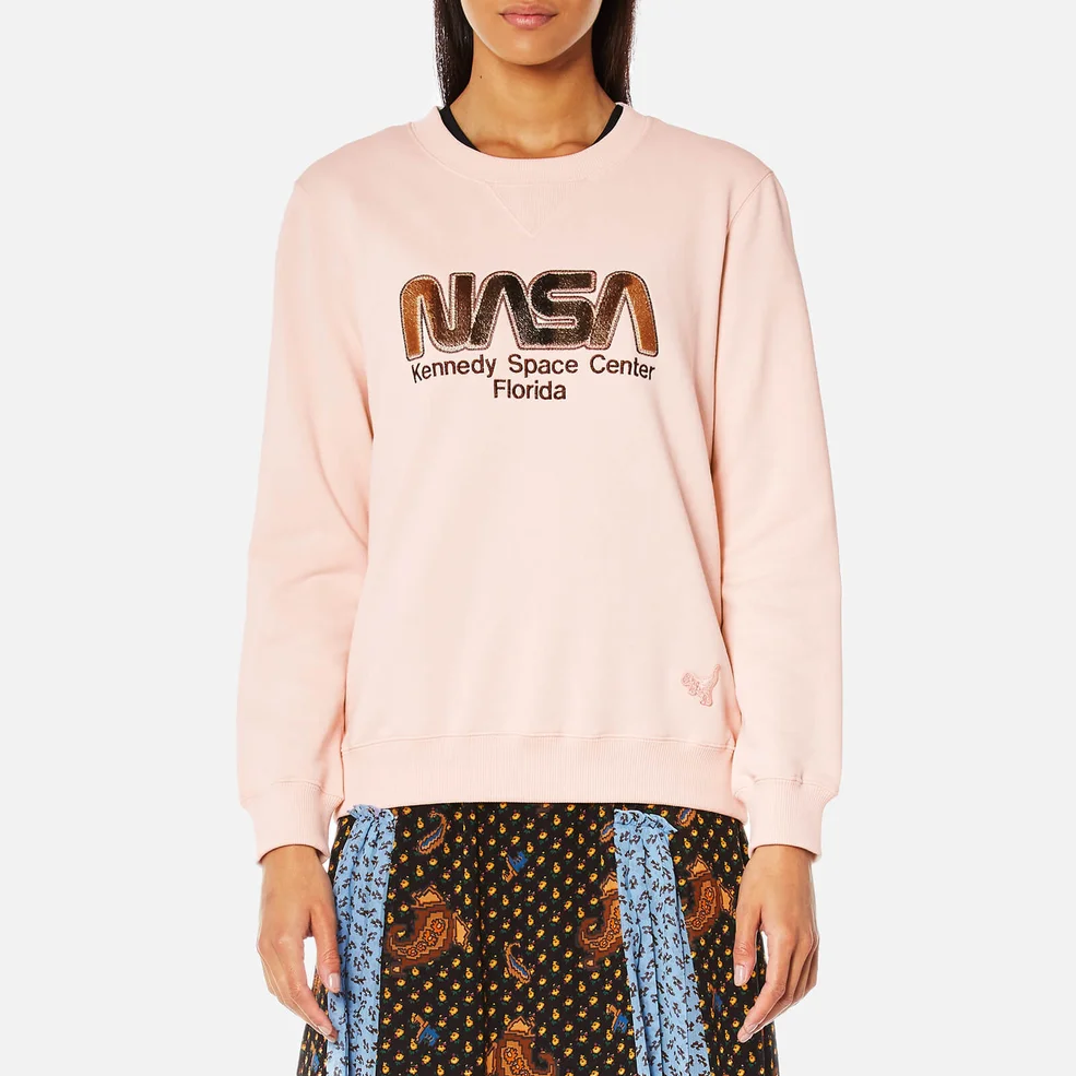 Coach Women's Velvet NASA Sweatshirt - Pale Pink Image 1