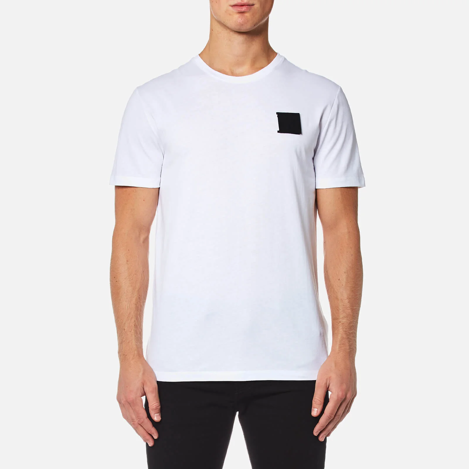 Versace Collection Men's Velcro Logo T-Shirt - Bianco Lana Image 1
