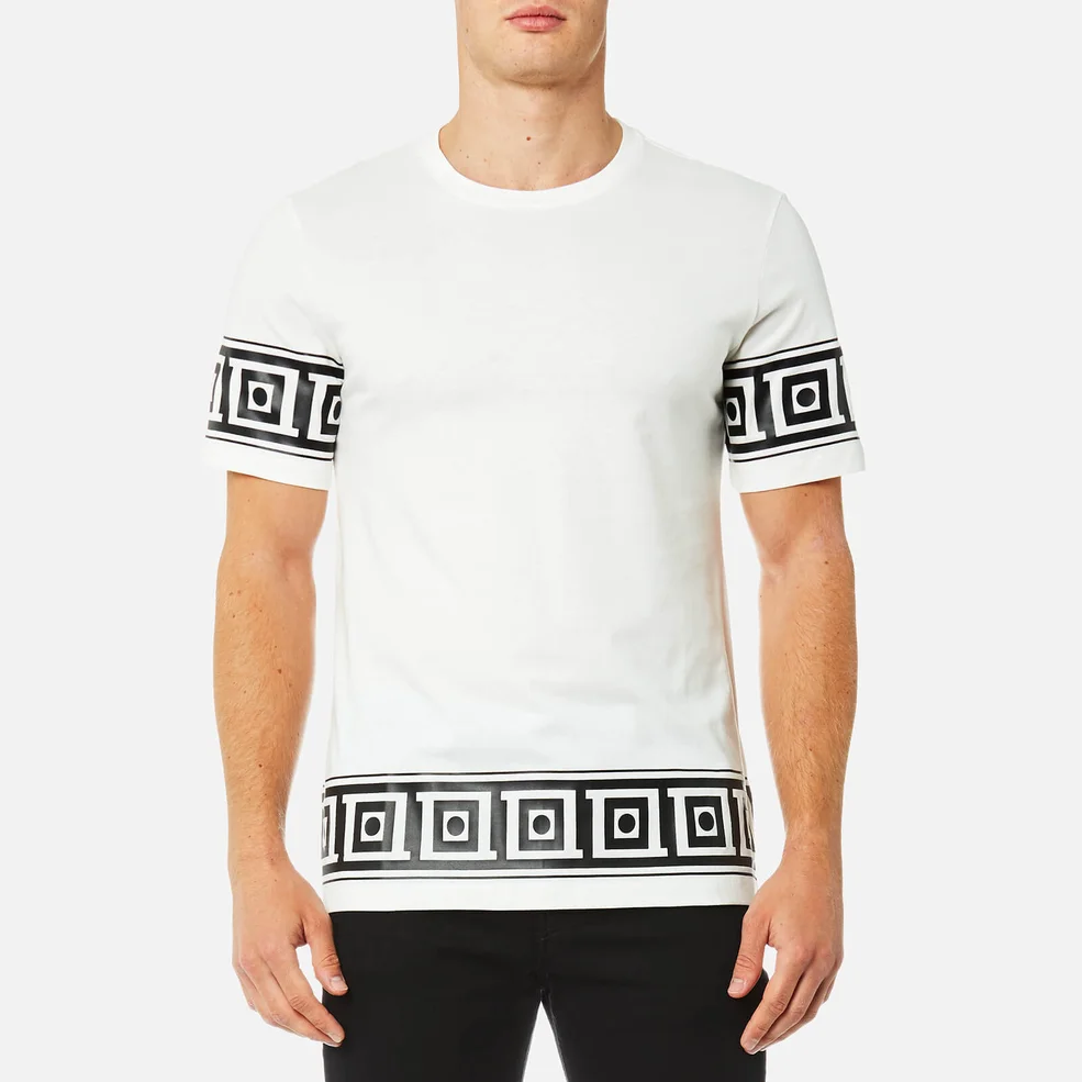 Versace Collection Men's Sleeve Detail T-Shirt - Bianco+Stampa Image 1