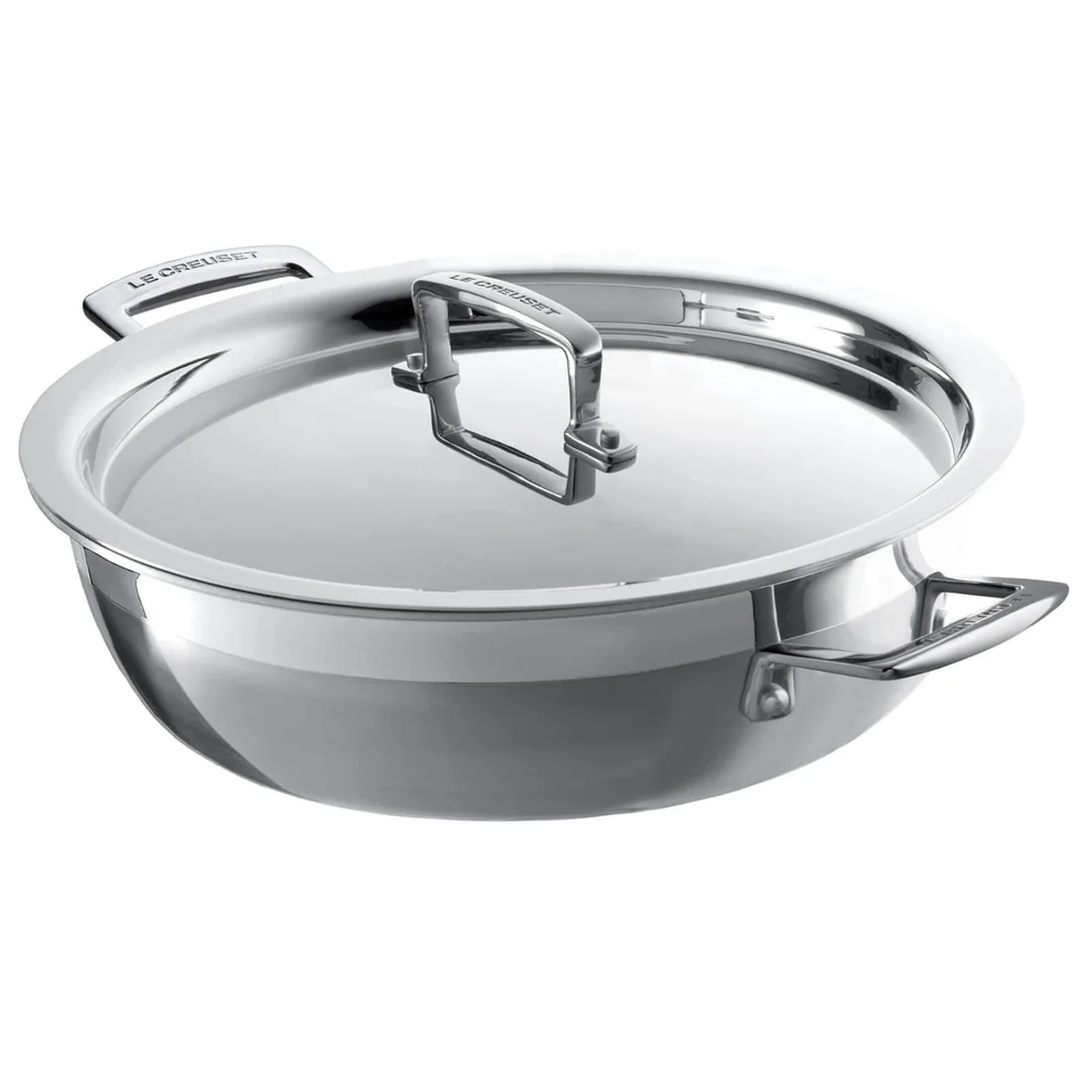 Le Creuset 3-Ply Stainless Steel Shallow Casserole Dish - 26cm Image 1