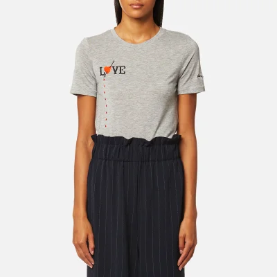 Ganni Women's Linfield Lyocell T-Shirt - Paloma Melange