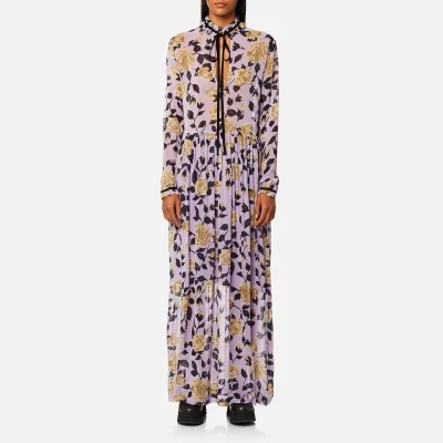 Ganni Women's Carlton Georgette Maxi Dress - Pastel Lilac