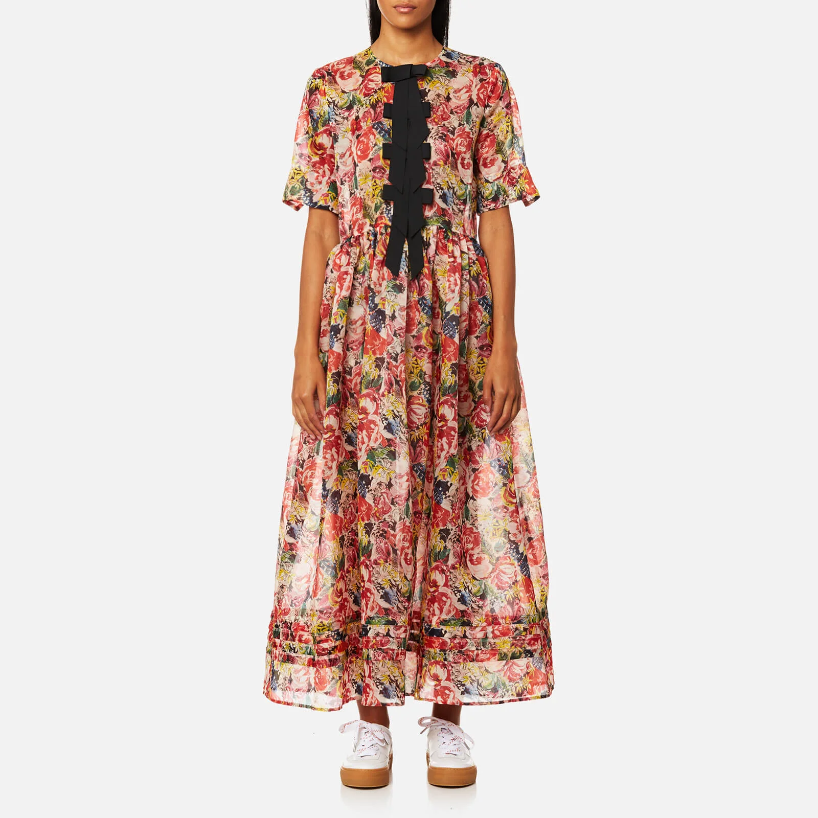 Ganni Women's Seneca Silk Dress - Multicolour Image 1