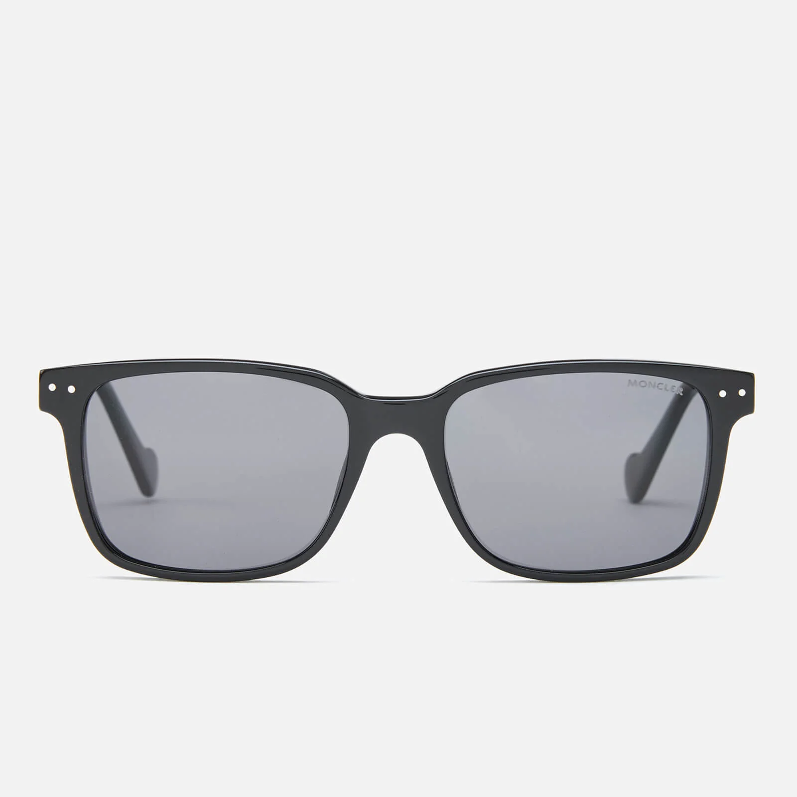 Moncler Men's Square Frame Sunglasses - Shiny Black/Green Image 1