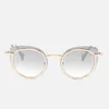 Moncler Women's Oval Sunglasses - Rose Gold/Smoke Mirror - Image 1