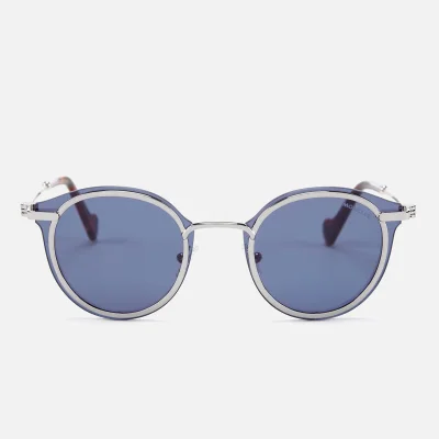 Moncler Men's Oval Sunglasses - Ruthenium/Blue