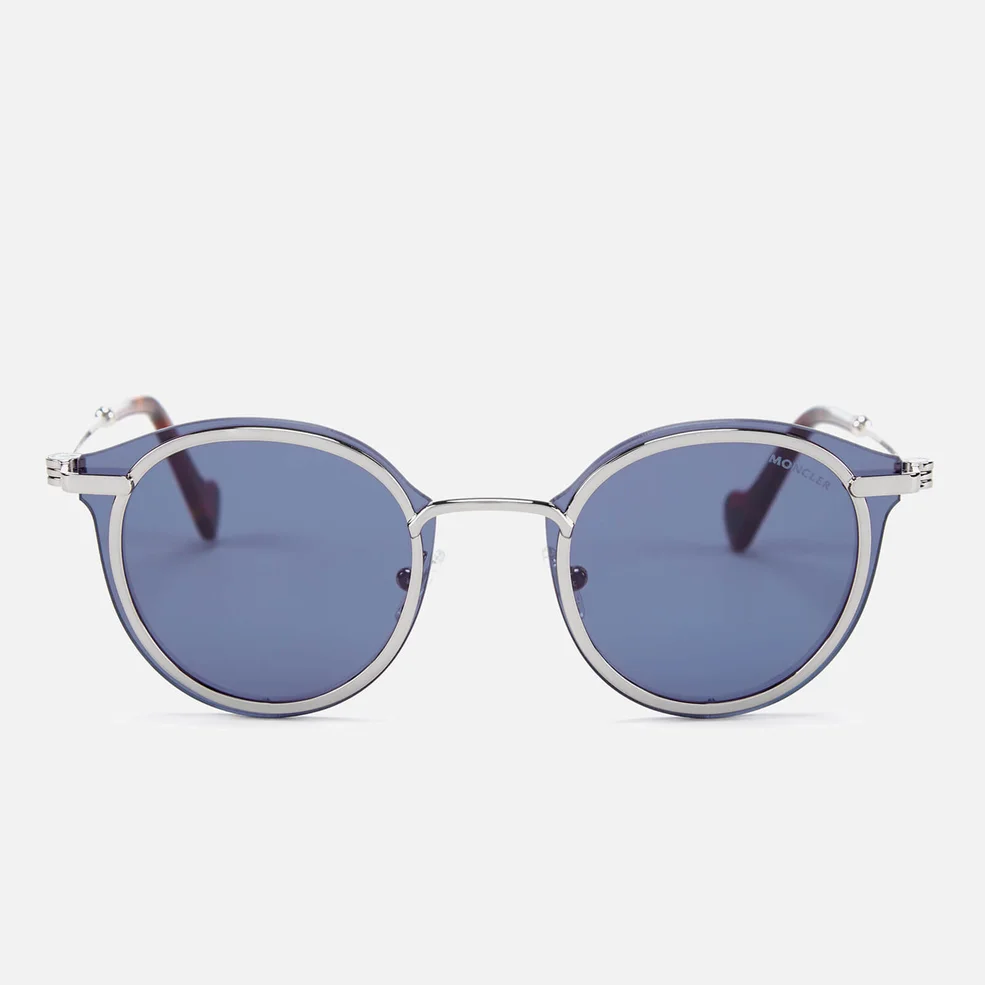 Moncler Men's Oval Sunglasses - Ruthenium/Blue Image 1